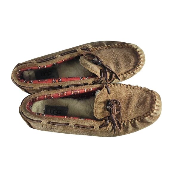 Ugg Kids Size 6 Ryder Jungle Suede Moccasin Slipper Shoes-Lined With Tigers - Picture 9 of 11